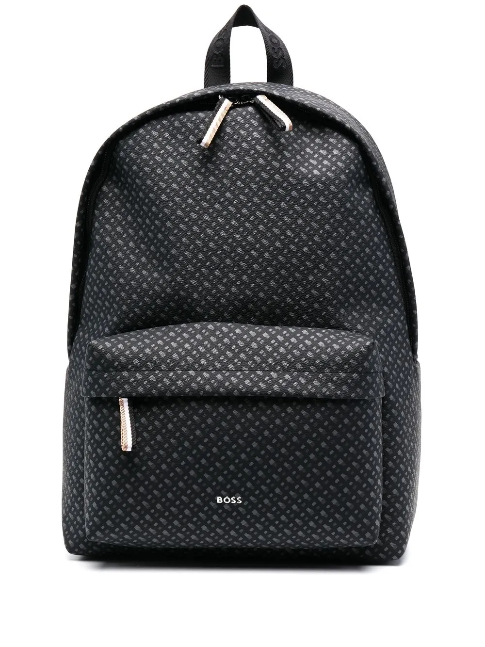 

BOSS monogram logo-plaque backpack - Black