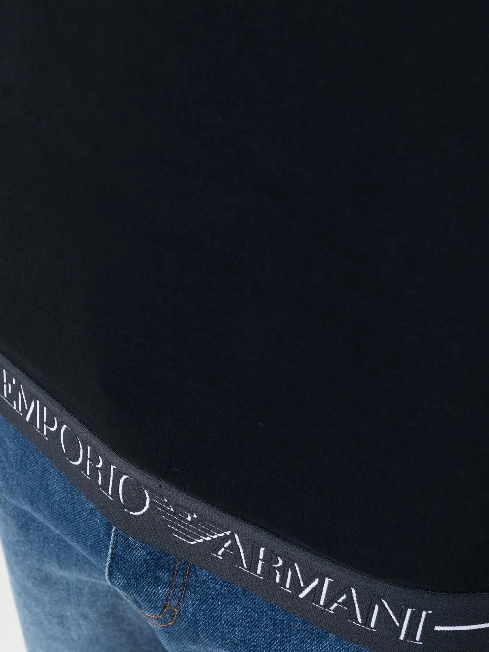 Emporio Armani Logo-print Long-sleeve Hoodie In Blue