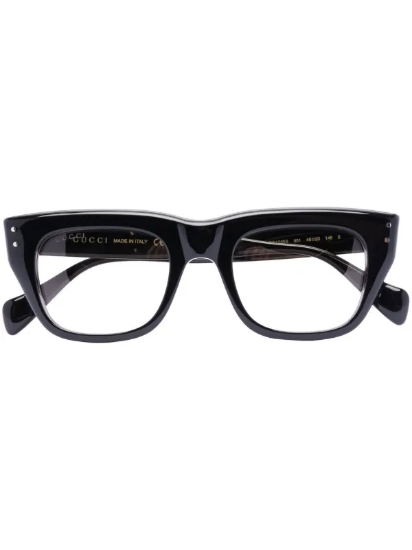 Gucci Eyewear グッチ・アイウェア スクエア眼鏡フレーム | ブラック 