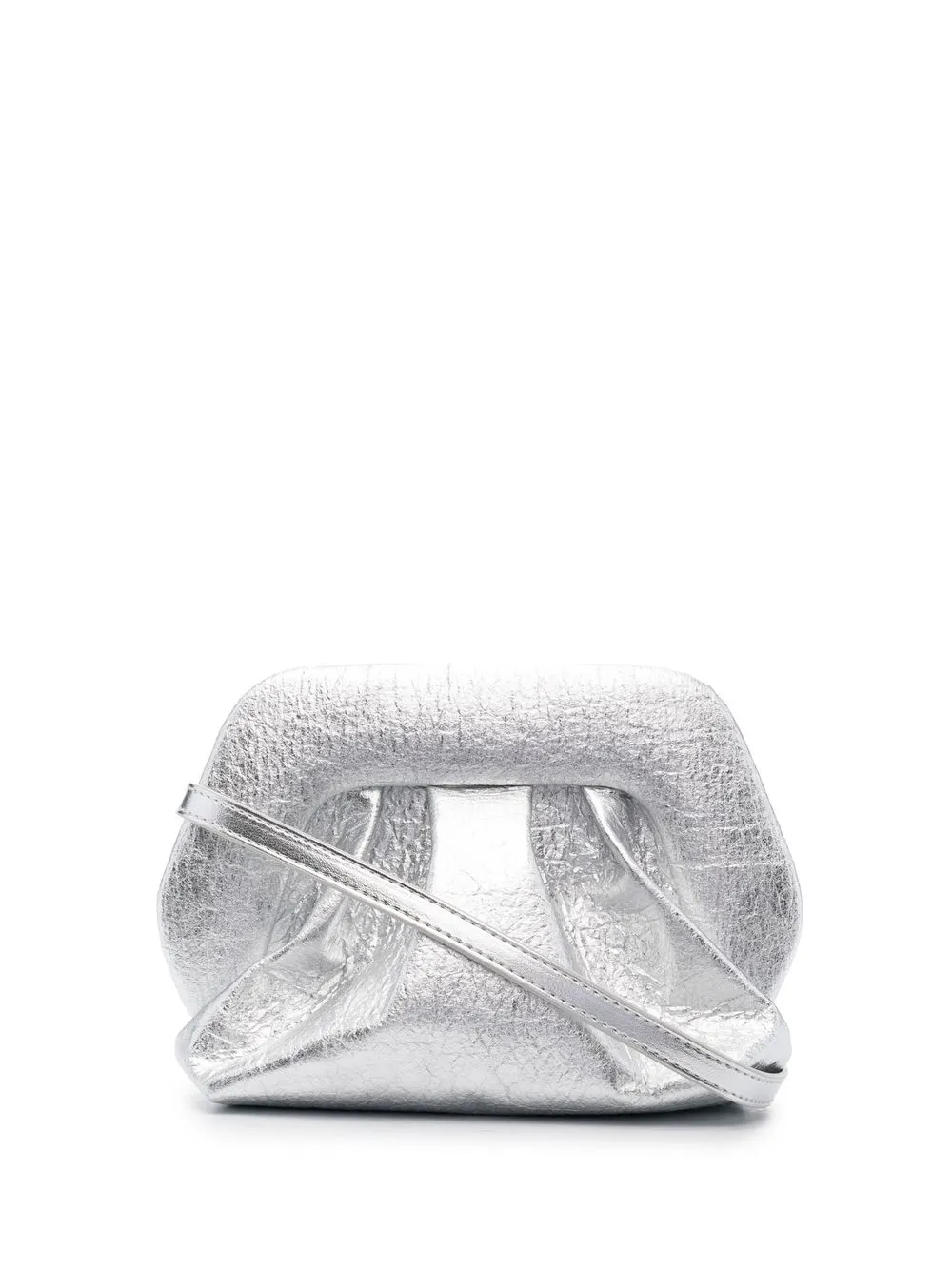 

Themoirè Gea metallic-effect clutch bag - Grey