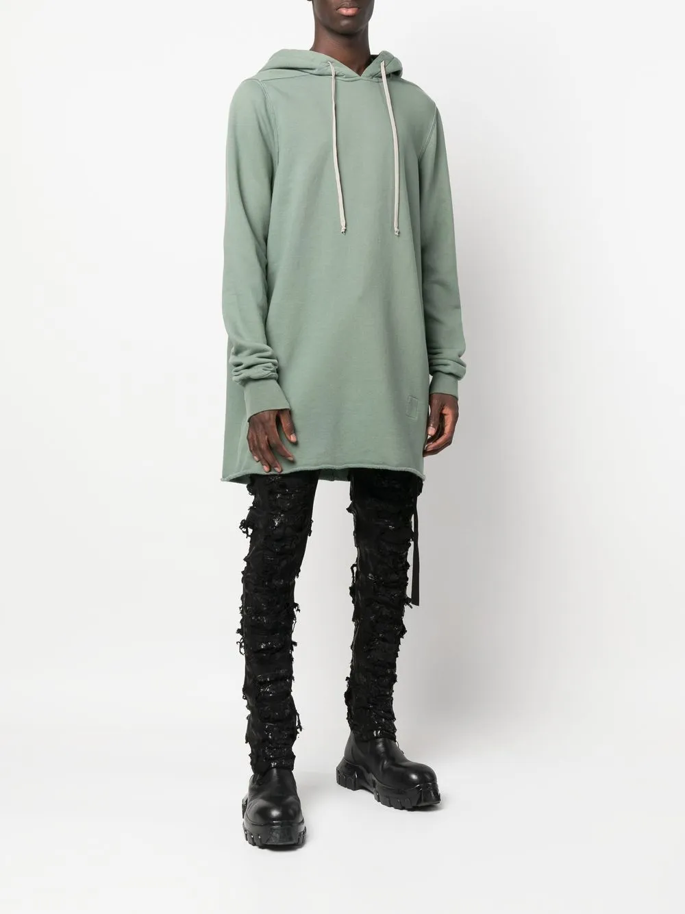 Rick Owens DRKSHDW Hoodie met geribbelde afwerking - Groen