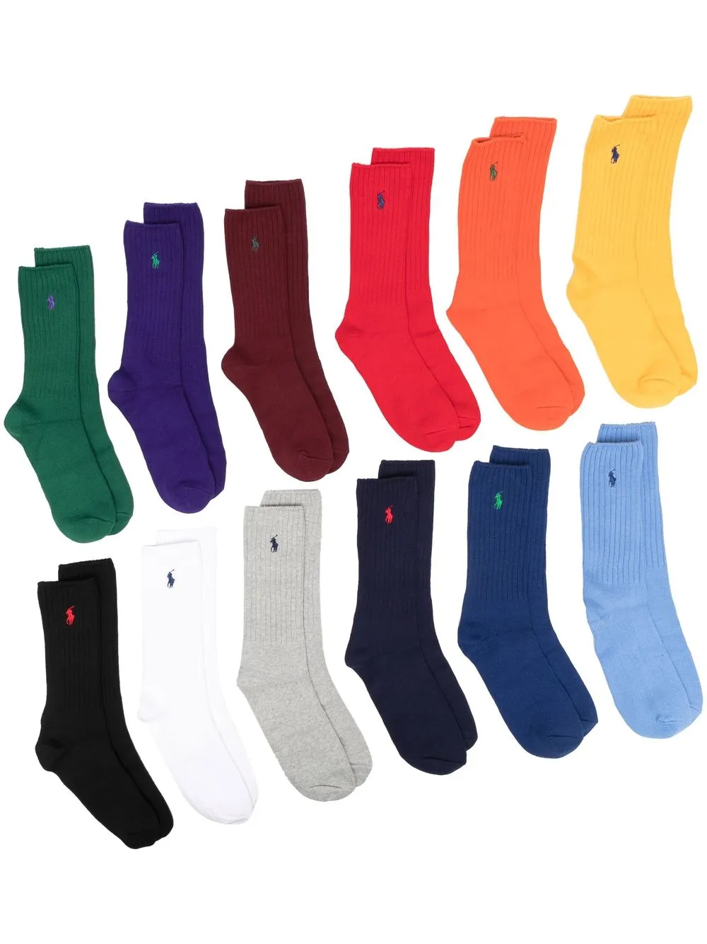 

Polo Ralph Lauren 12 pack Polo Pony ribbed cotton socks - Black