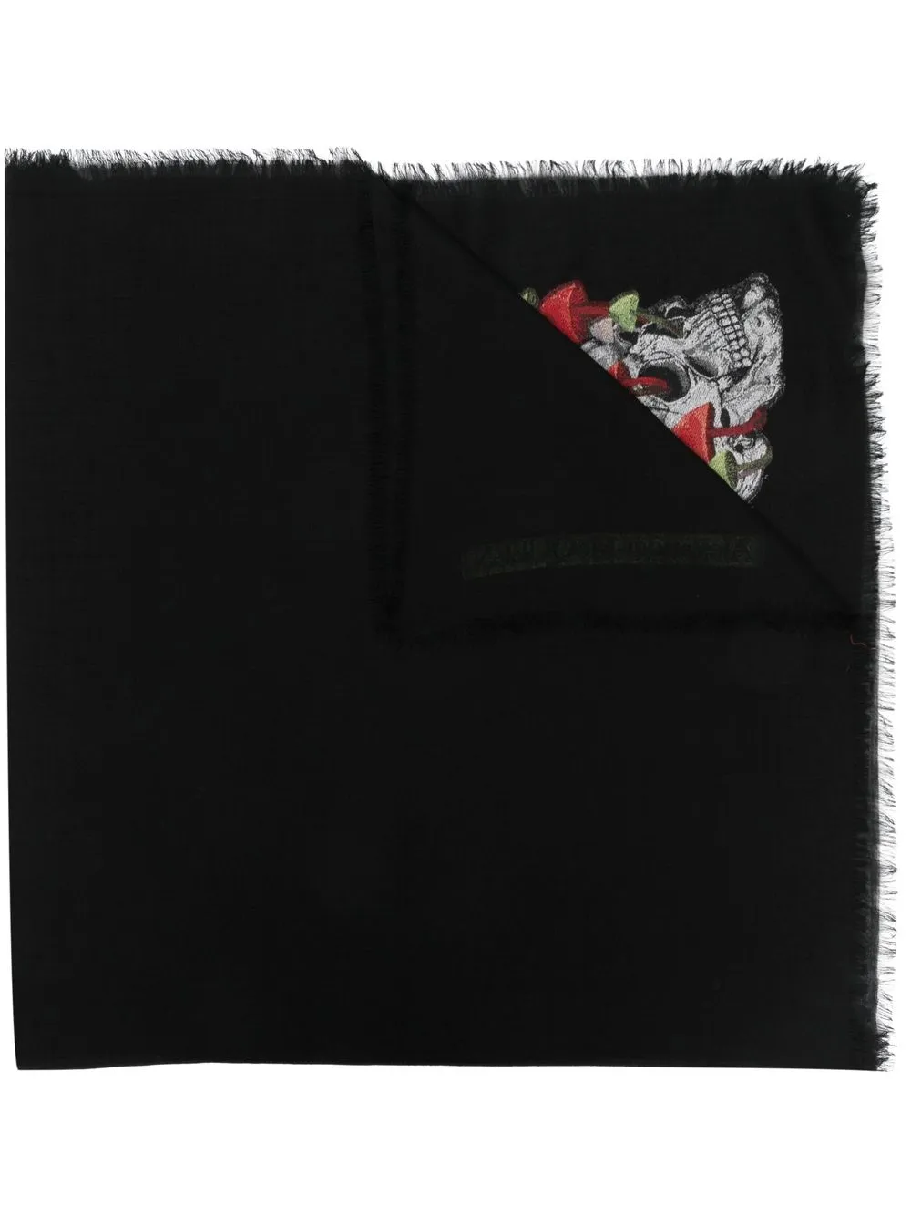 

Alexander McQueen mascada de tejido con motivo Skull - Negro