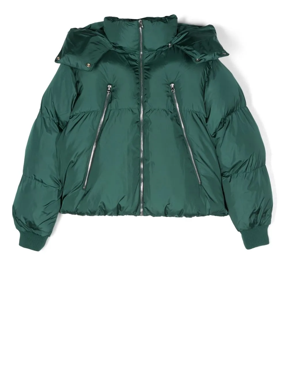 

MM6 Maison Margiela Kids chamarra capitonada con capucha - Verde