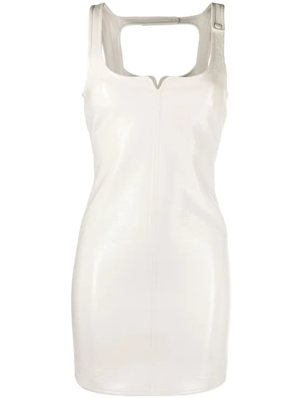 Courrges faux-leather Sleeveless Mini Dress | Neutrals | FARFETCH GE Courrges faux-leather Sleeveless Mini Dress | Neutrals | FARFETCH GE