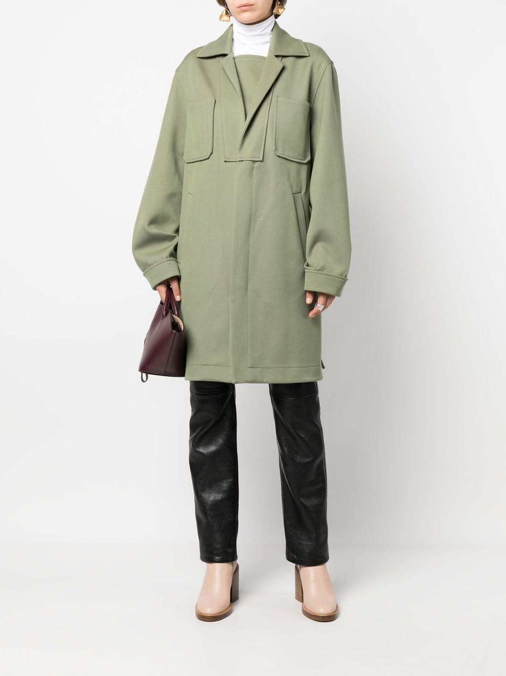 Jil Sander Jas met ceintuur - Groen