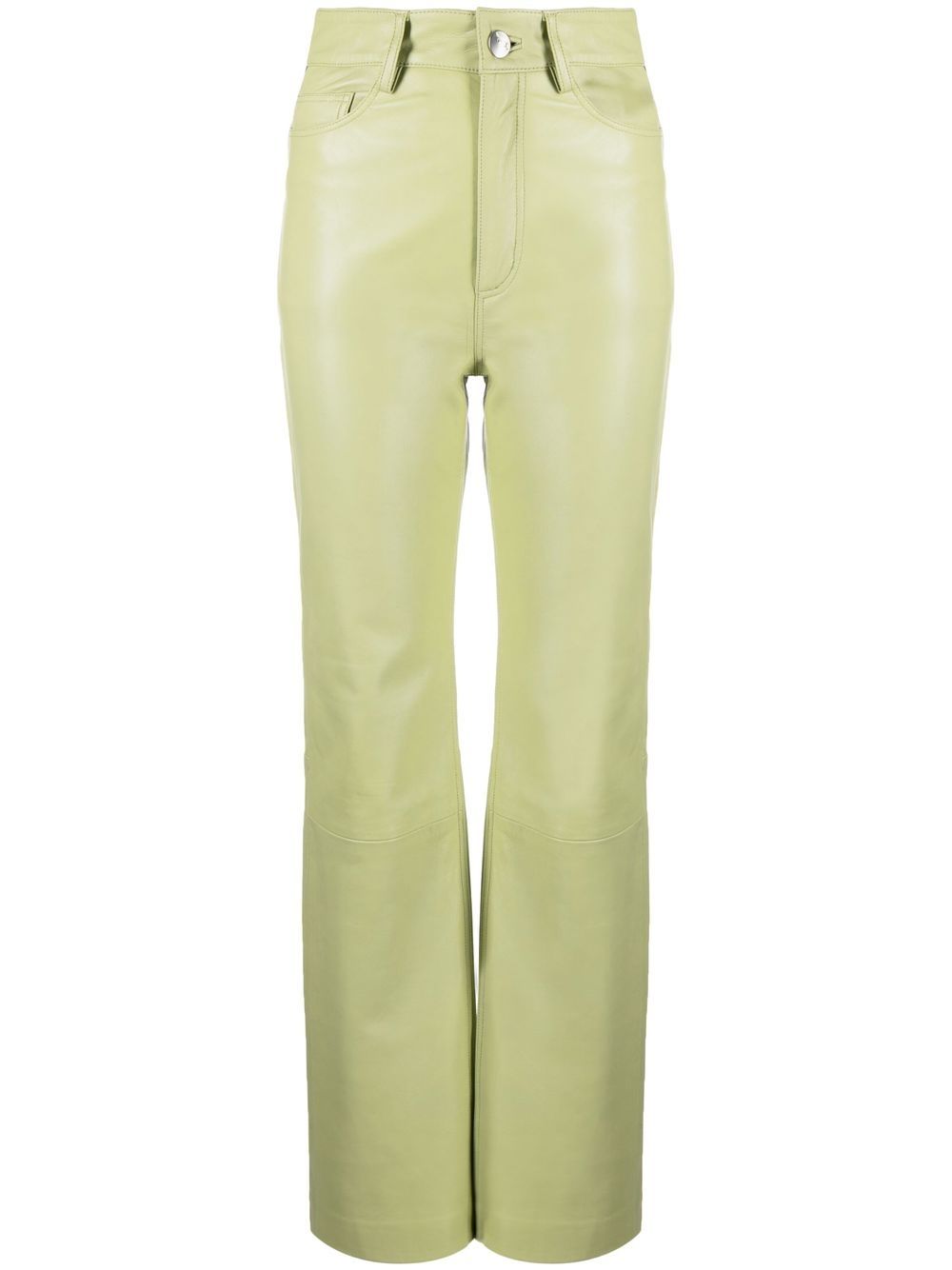 

REMAIN straight-leg leather trousers - Green