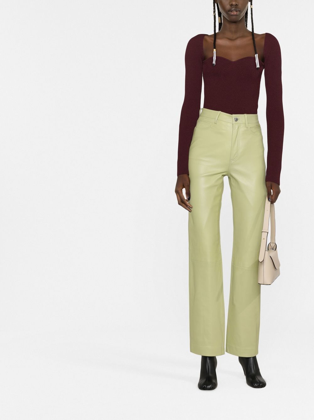 REMAIN straight-leg Leather Trousers - Farfetch