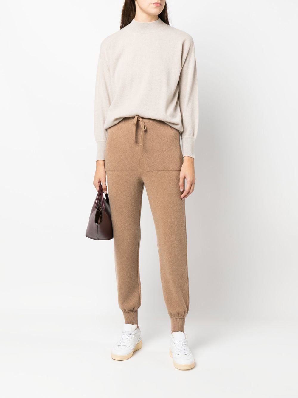 Shop Corte Di Kel Drawstring Knit Trousers In Neutrals