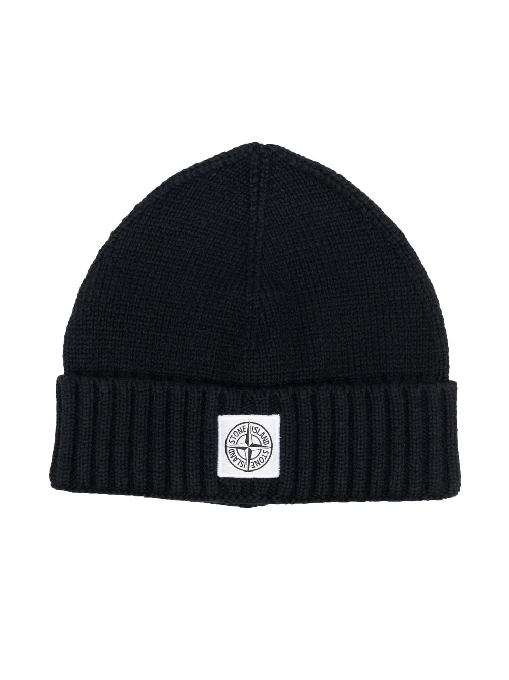 

Stone Island Junior gorro tejido con parche del logo - Azul