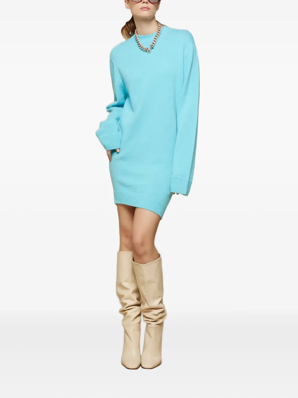 Laneus knitted mini dress - Blauw