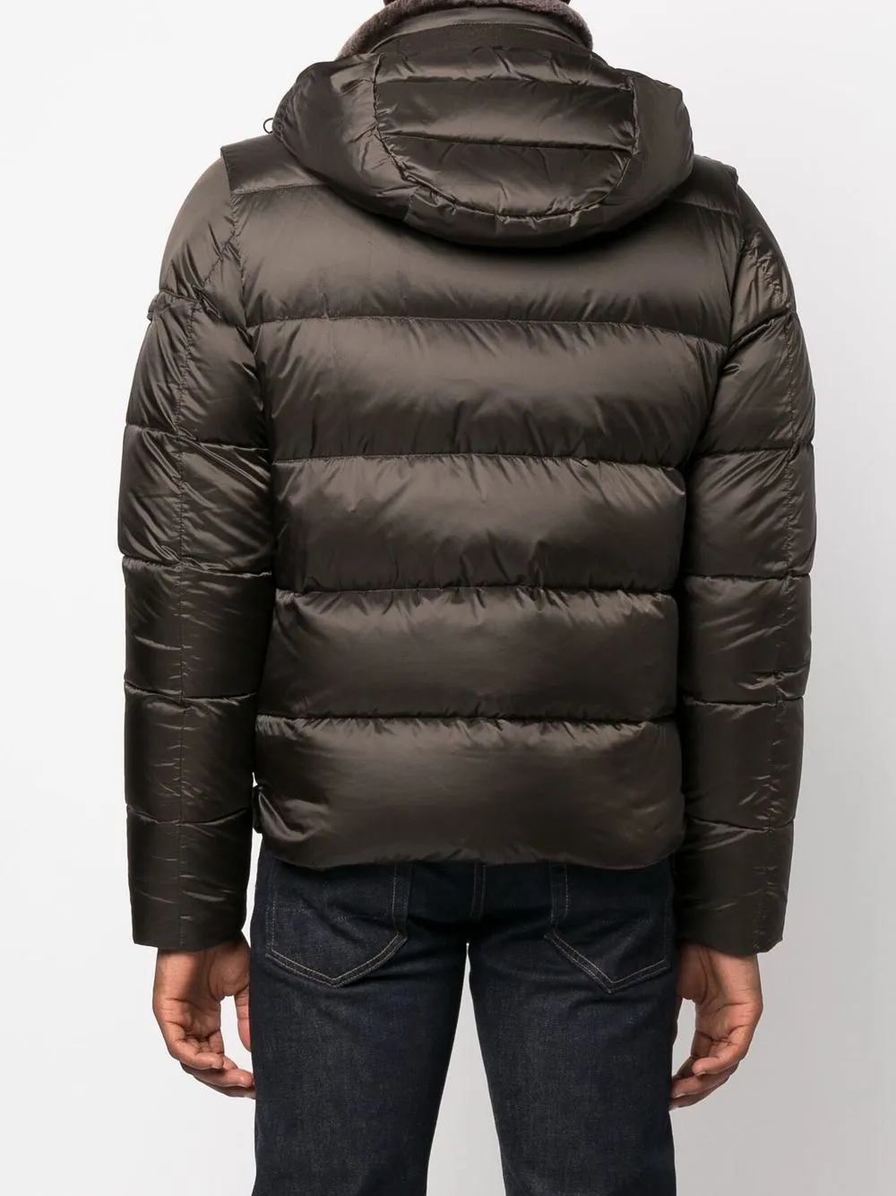 Moorer Zip-up Padded Down Jacket In Green