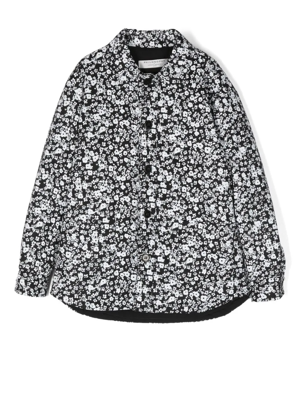 

Philosophy Di Lorenzo Serafini Kids sobrecamisa con estampado floral - Negro