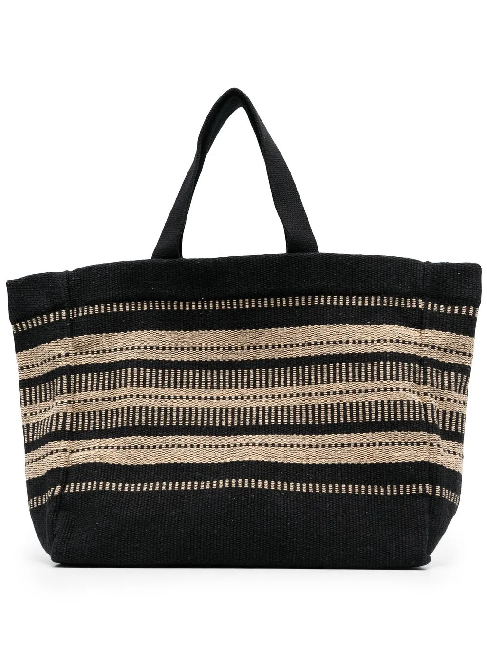 

Closed woven cotton tote bag - Negro