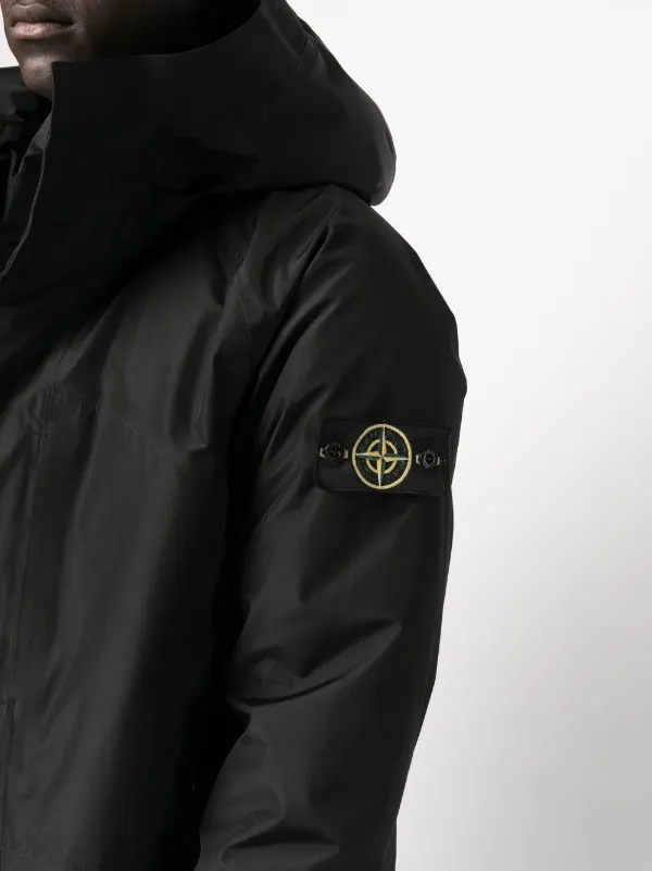 black stone island down jacket