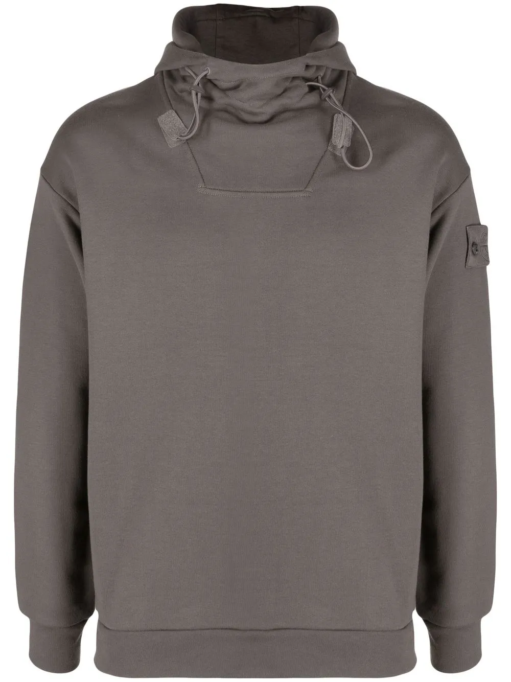 

Stone Island hoodie con cierre y parche del logo - Gris