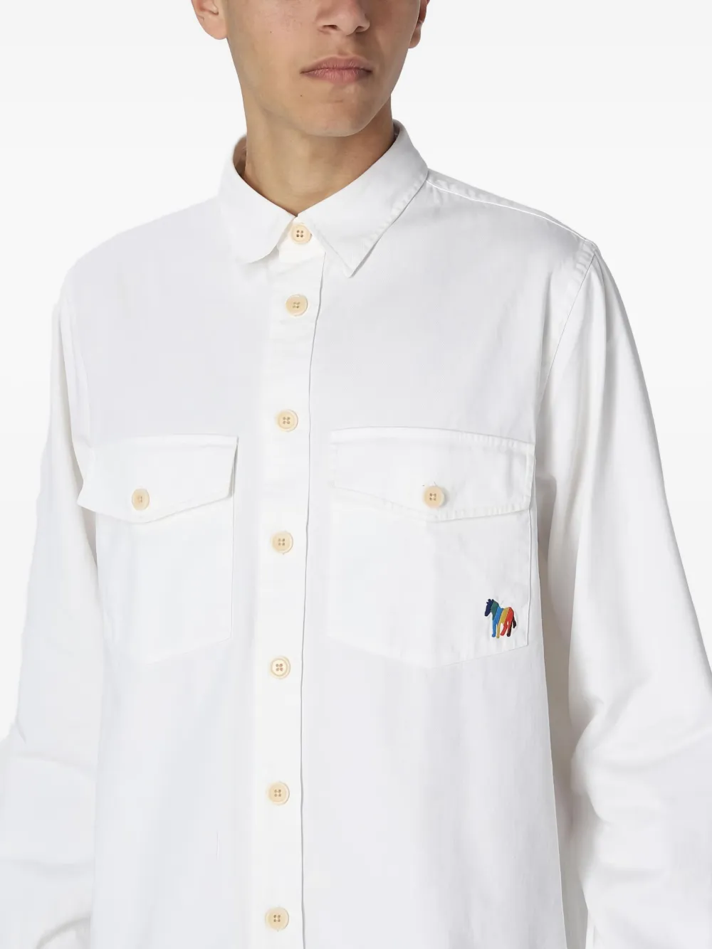Paul Smith logo-detail shirt Wit