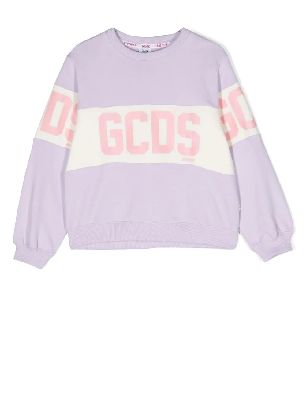 

Gcds Kids sudadera con franjas del logo - Morado