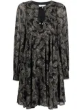 Michael Michael Kors paisley-print long-sleeve dress - Black