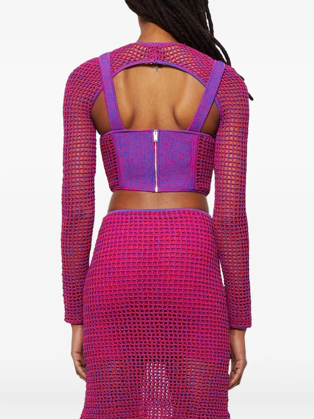 Dion Lee Gehaakte mini-jurk Roze