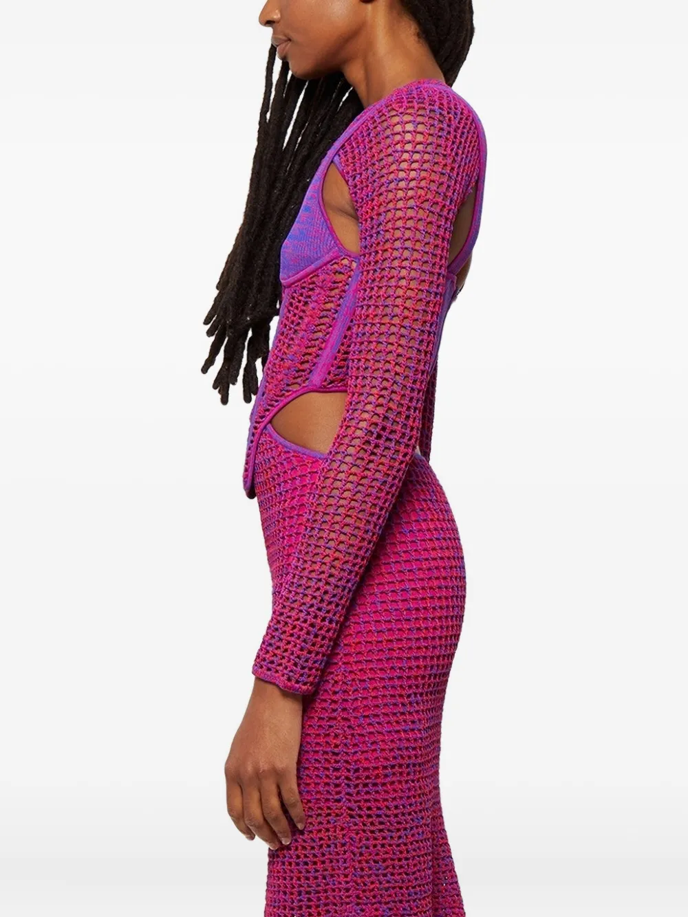 Dion Lee Gehaakte mini-jurk Roze