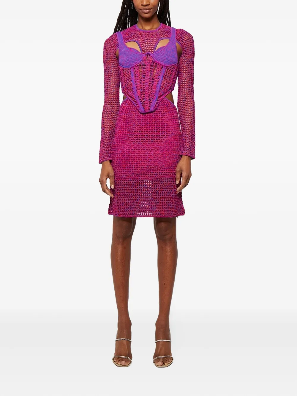 Dion Lee Gehaakte mini-jurk - Roze