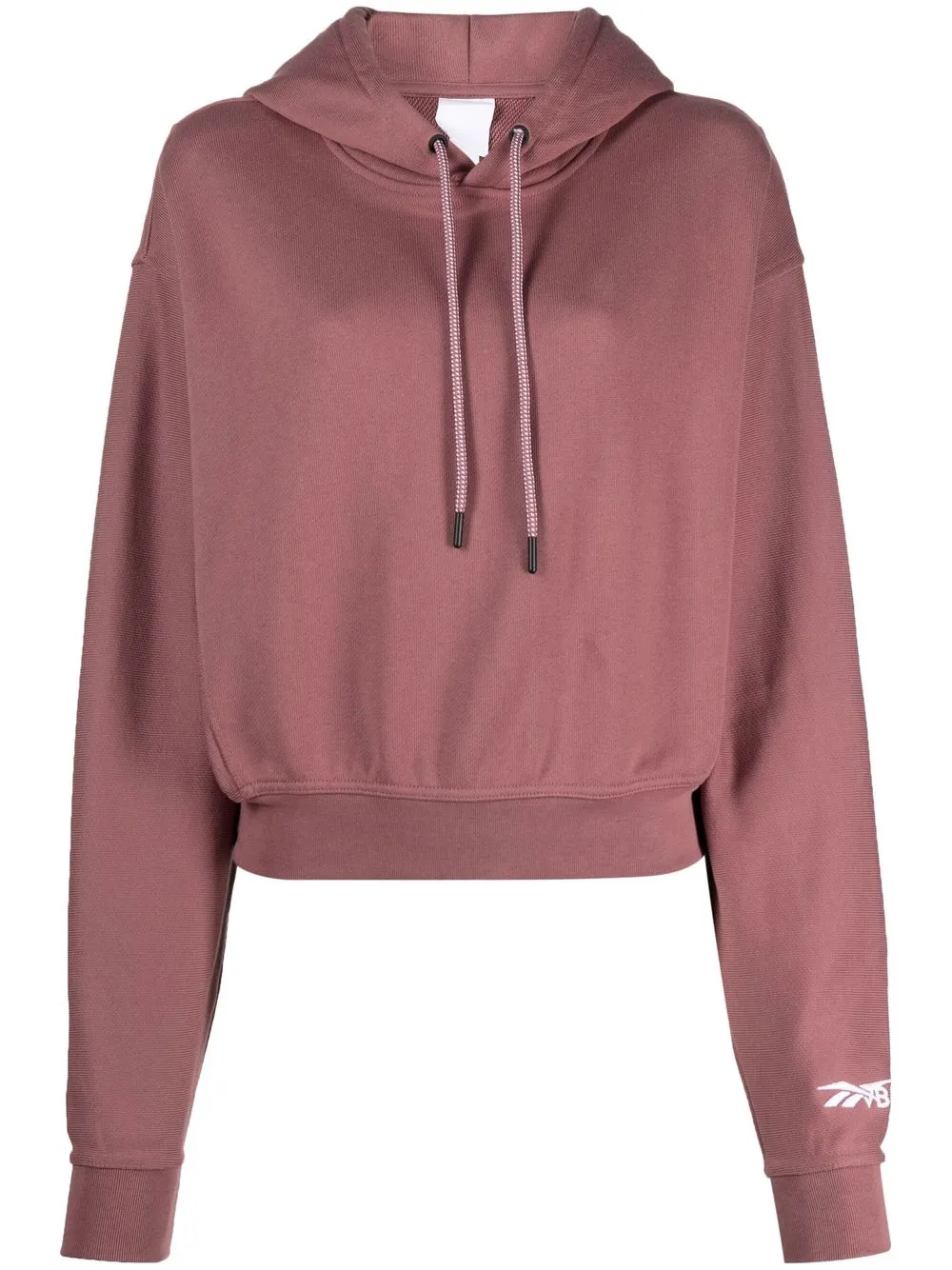 

Reebok x Victoria Beckham logo-embroidered cropped hoodie - Purple