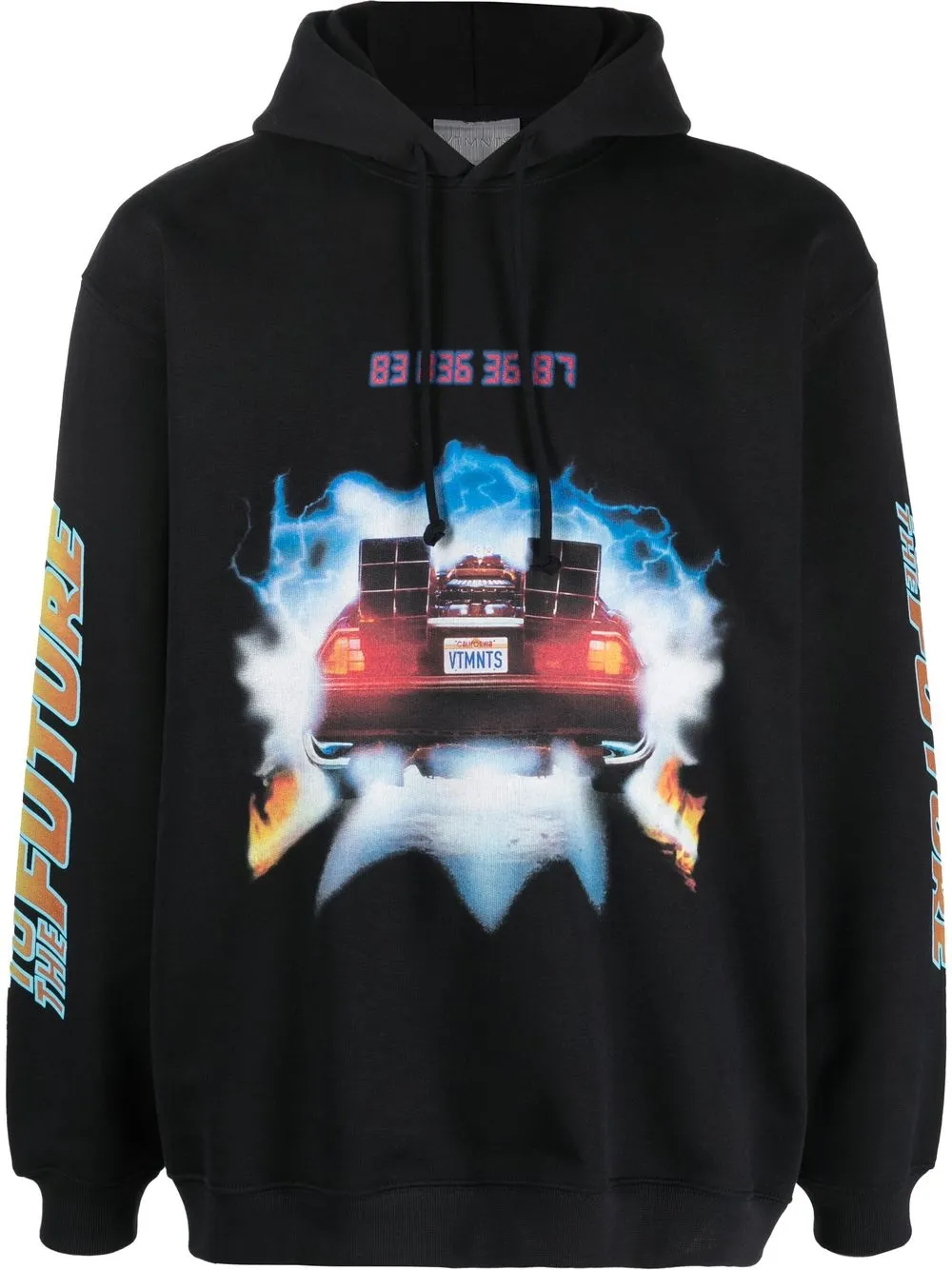 

VTMNTS graphic-print cotton hoodie - Black