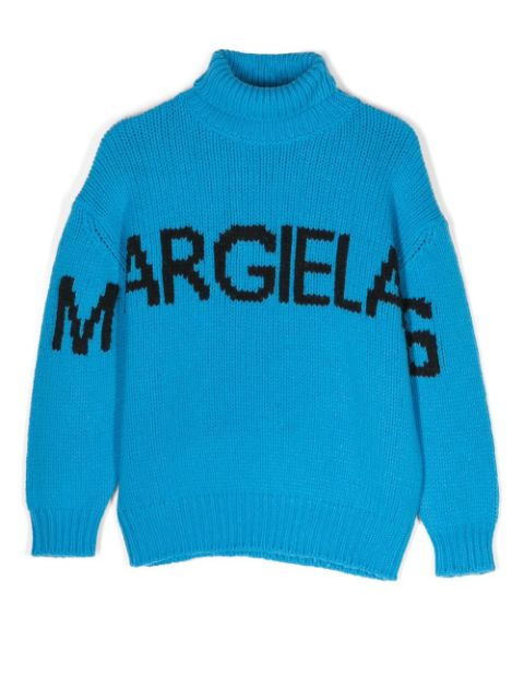 MM6 Maison Margiela Kids Intarsien-Pullover mit Logo