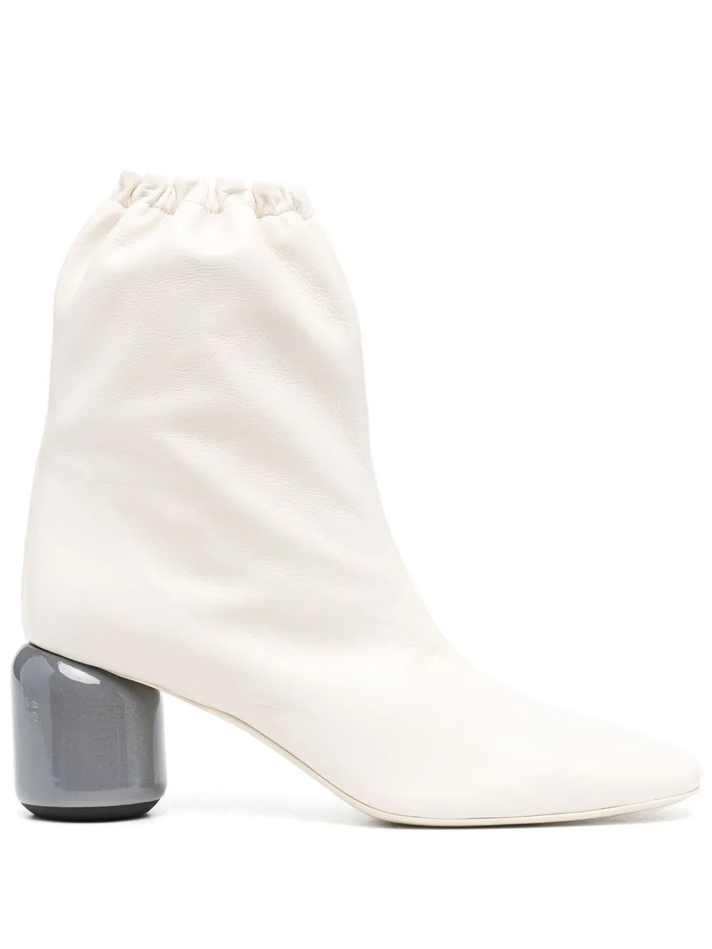 

Jil Sander leather elasticated boots - White