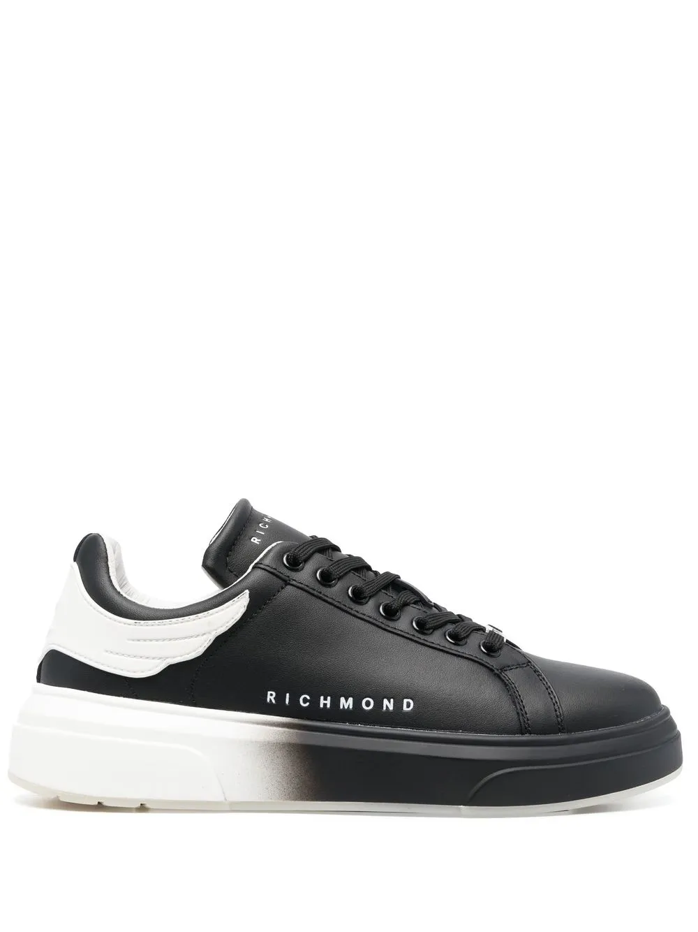 

John Richmond tenis con logo estampado - Negro