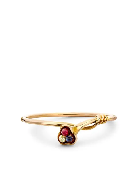 Pragnell Vintage 14kt yellow gold Edwardian multi-stone bangle