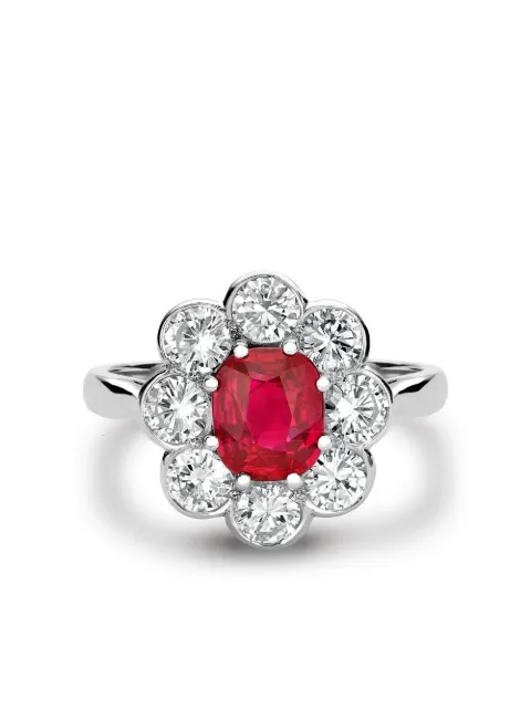 Pragnell Vintage Contemporary platinum ruby and diamond ring