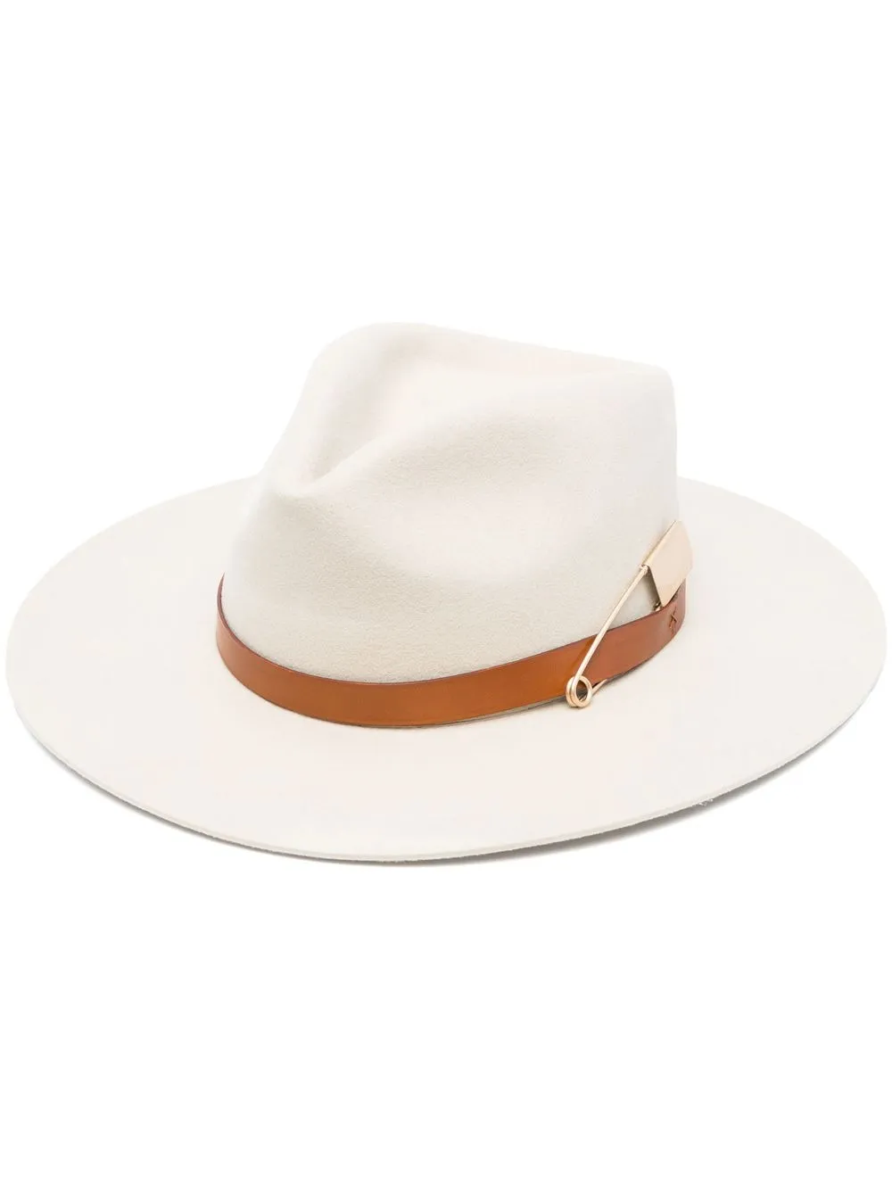 

Frenckenberger sombrero fedora con detalle de imperdible - Neutro