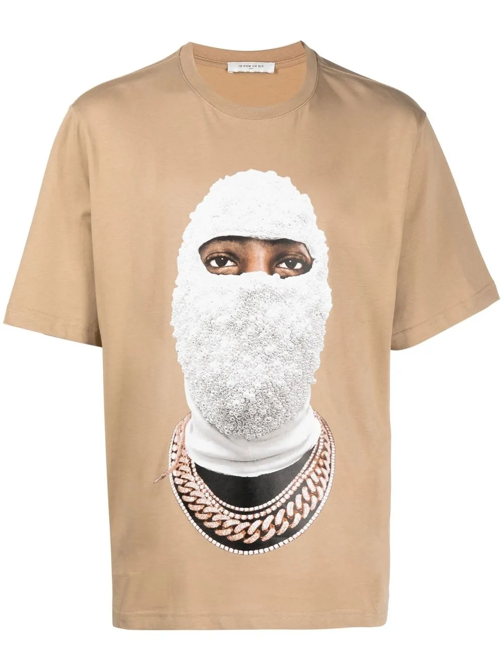 

Ih Nom Uh Nit balaclava-print detail T-shirt - Neutrals