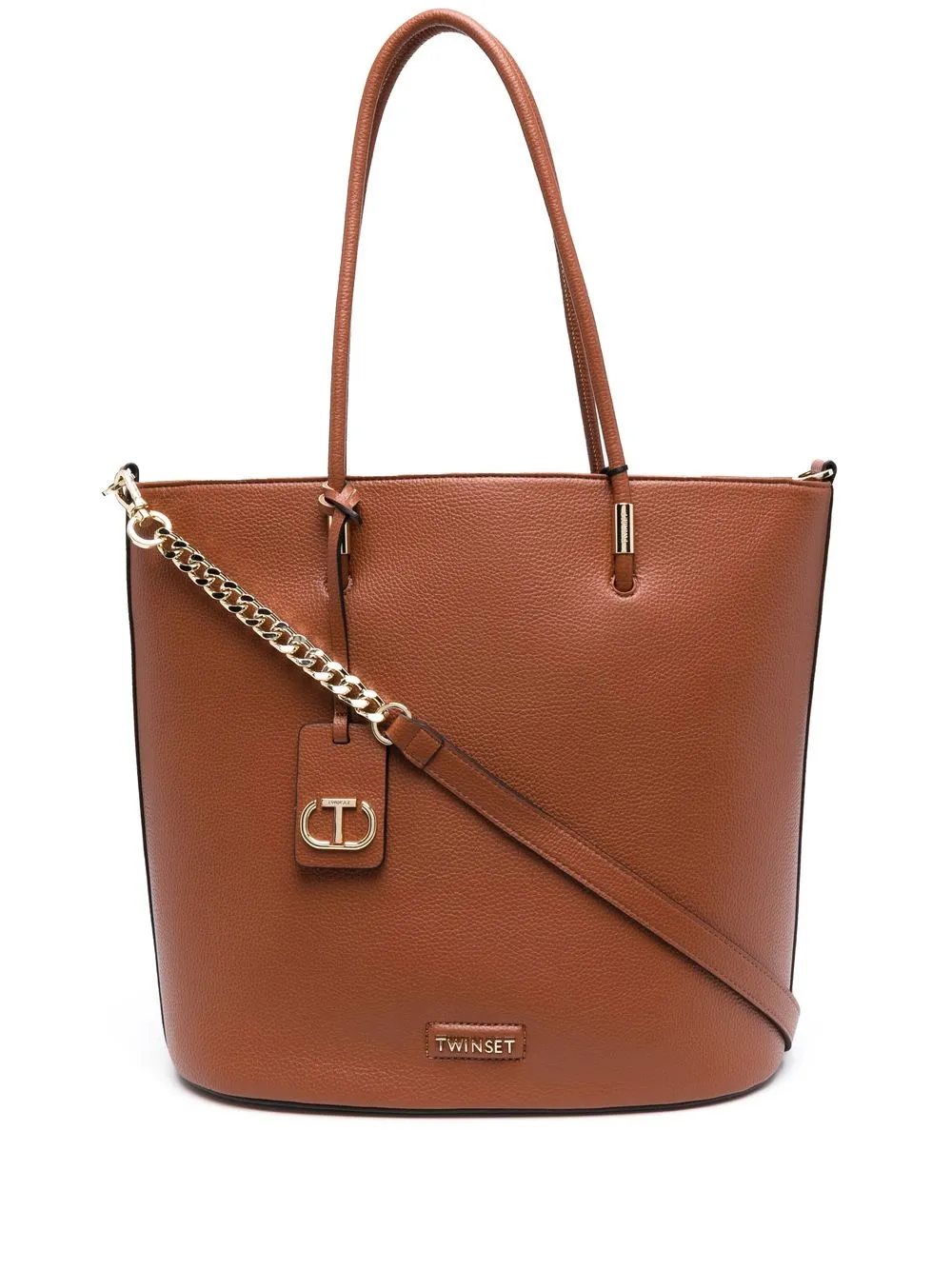 

TWINSET vertical shopper tote bag - Brown