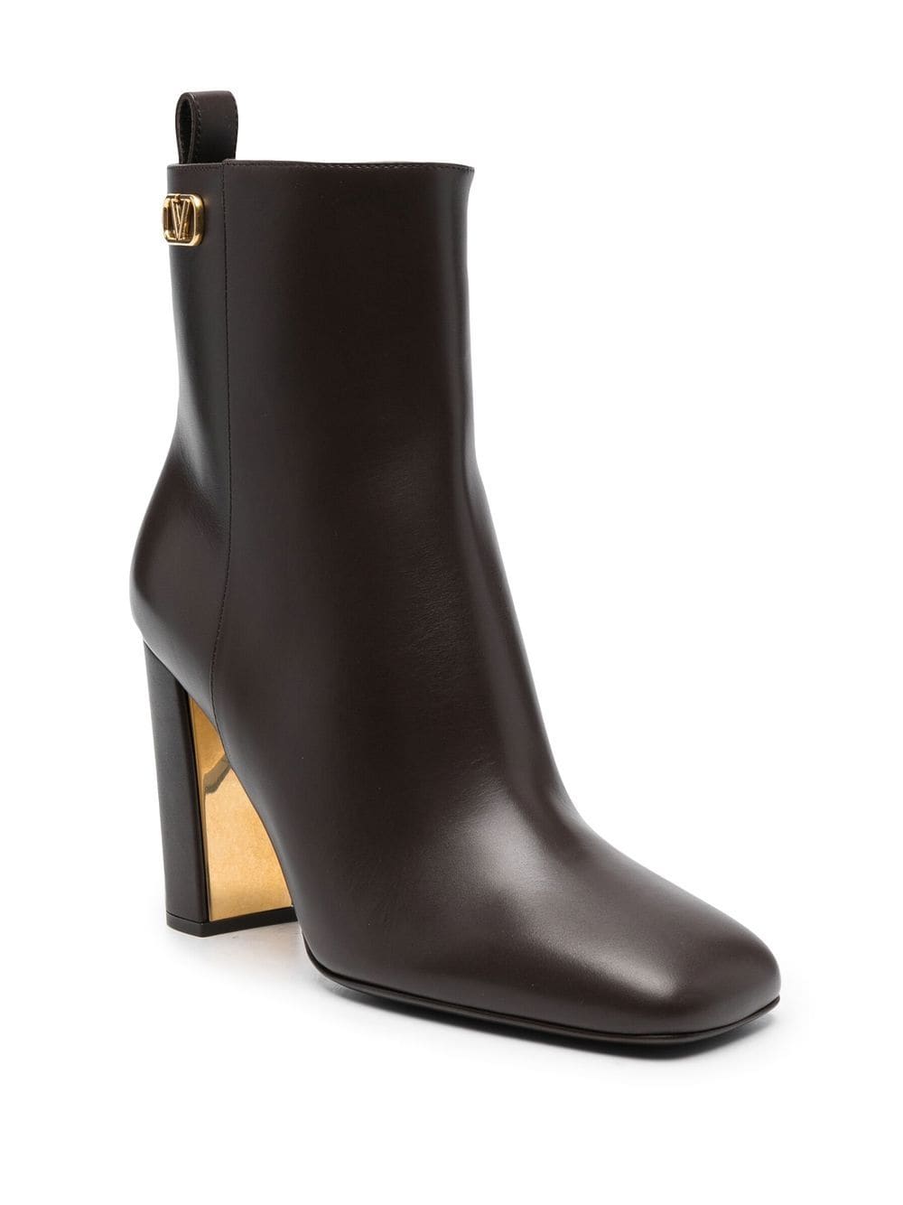 Shop Valentino Vlogo 110mm Ankle Boots In Brown