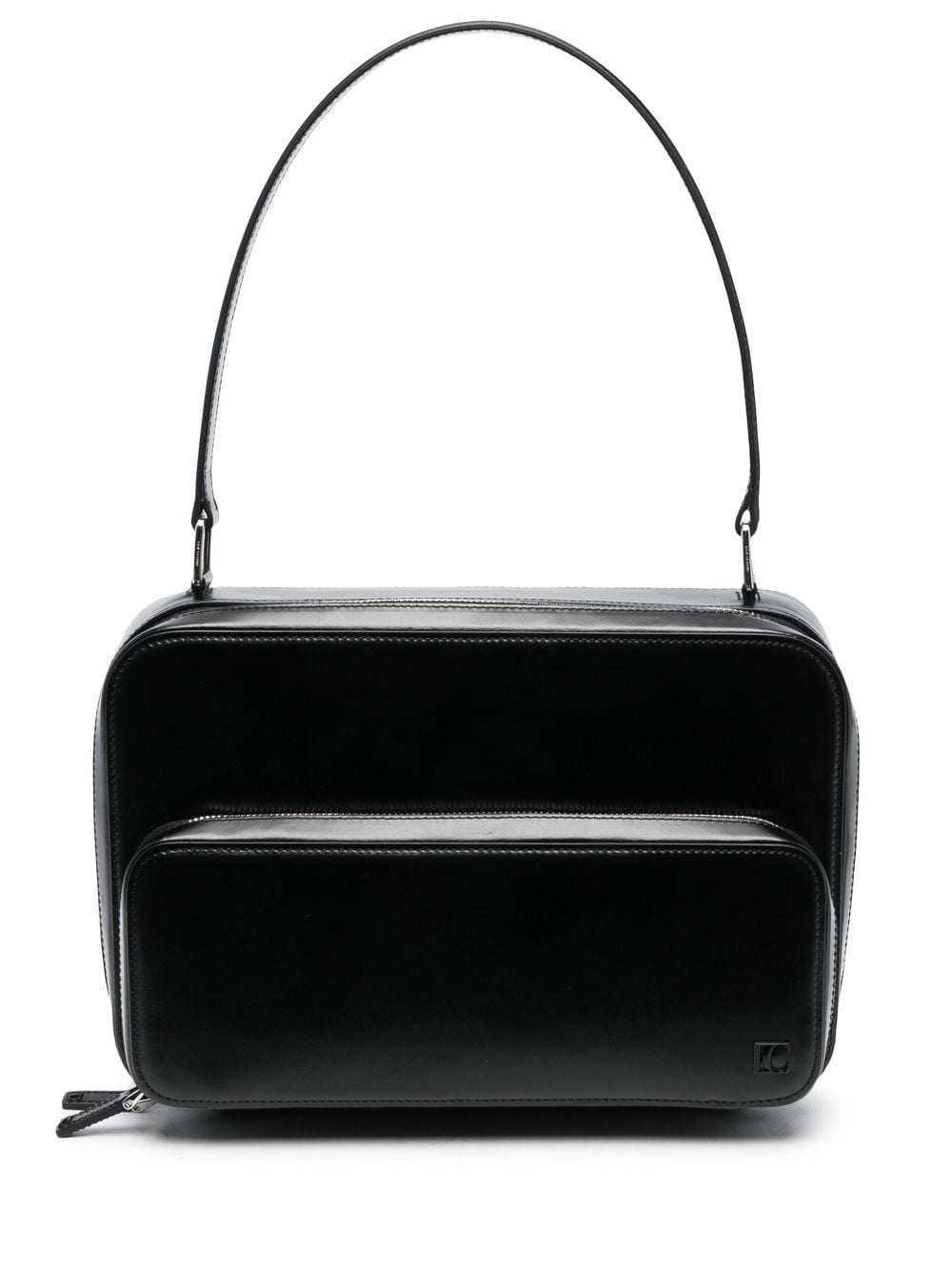 Low Classic Patch-pocket Leather Tote Bag In Black