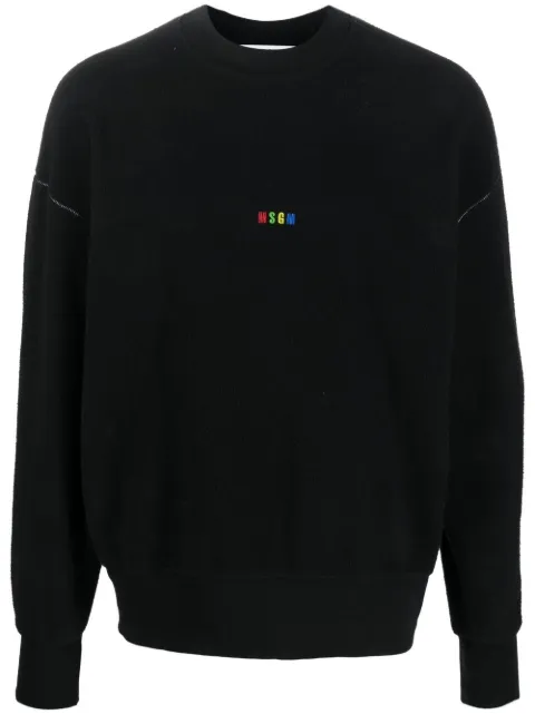 MSGM logo-embroidered fleece sweatshirt