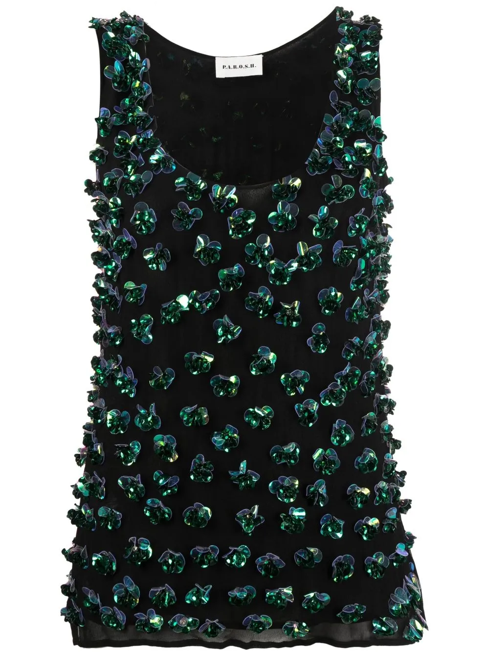 

P.A.R.O.S.H. sequin-embellished vest top - Black