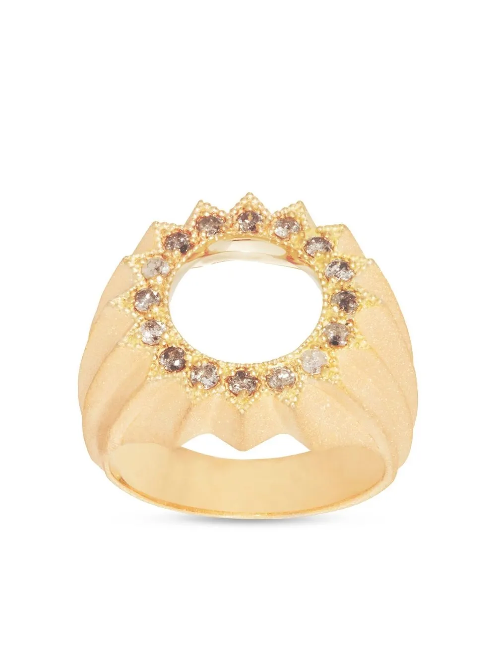 

Nada Ghazal 18kt yellow gold Lotus diamond ring