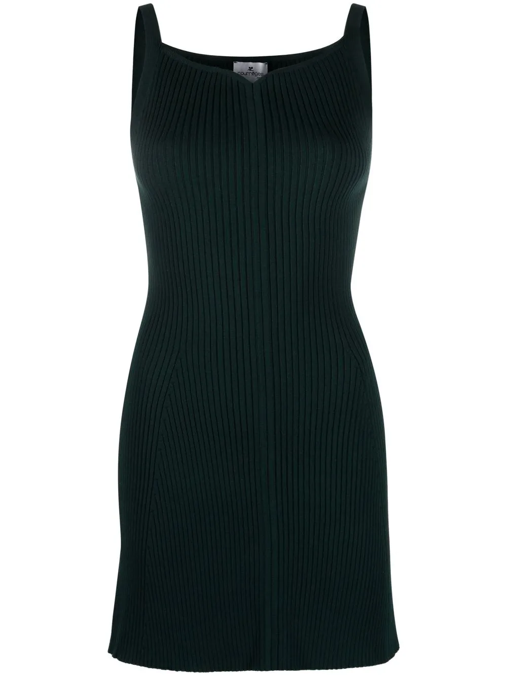 

Courrèges vestido ajustado de canalé con logo bordado - Verde