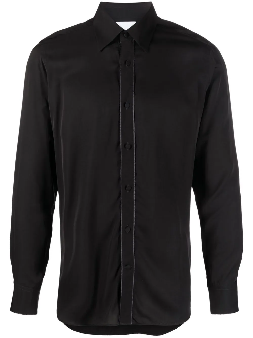 

PT Torino satin-trim long-sleeve shirt - Black