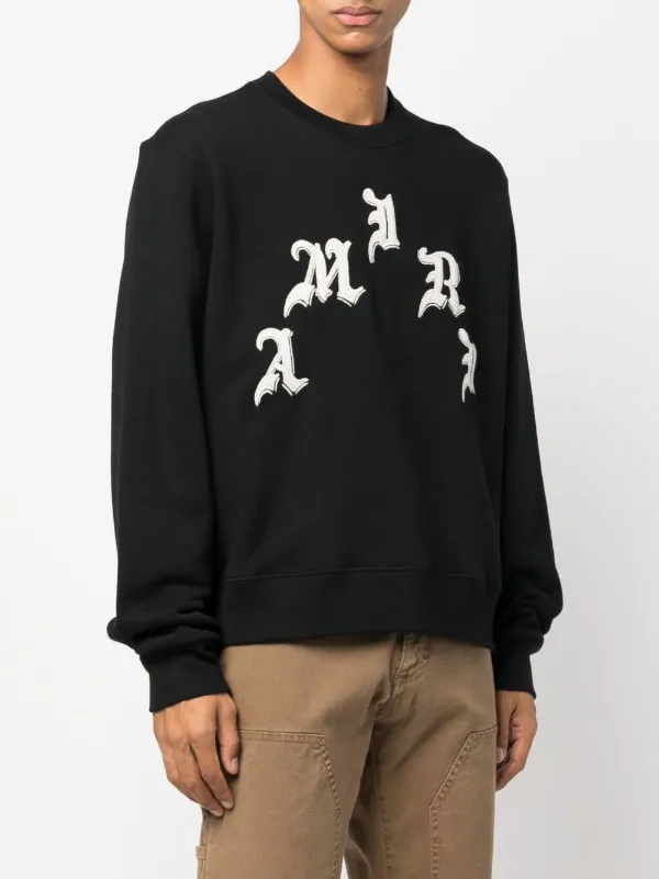 AMIRI logo-print Crew Neck Sweatshirt - Farfetch