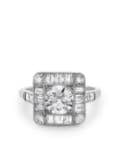 Pragnell Vintage platinum Antique A diamond plaque ring - Silver