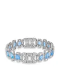 Pragnell Vintage platinum French Art Deco aquamarine and diamond bracelet - Silver