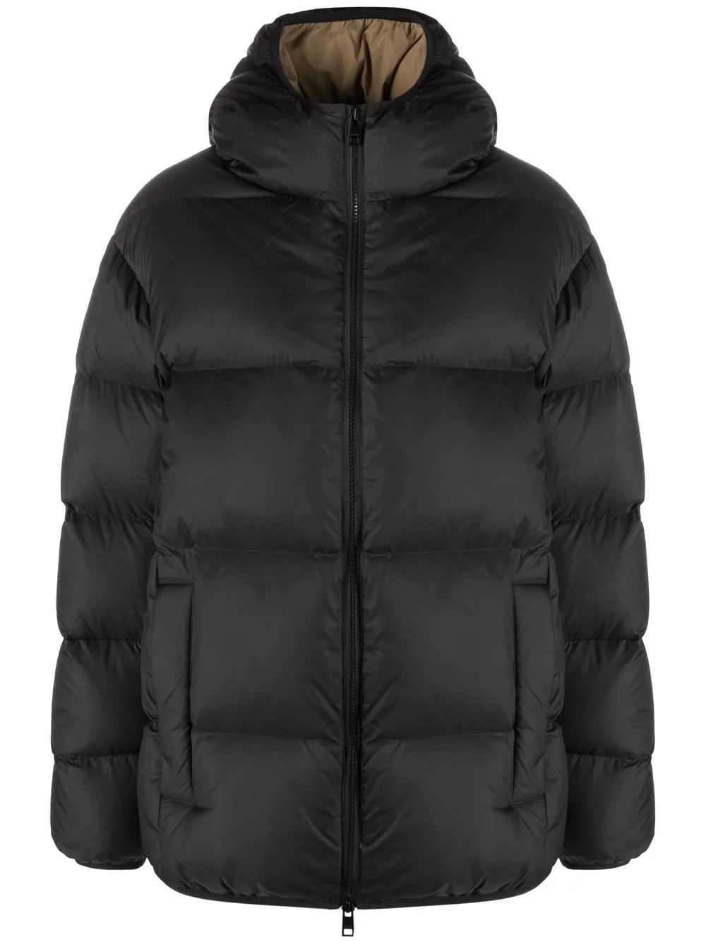 

MSGM logo-print hooded puffer jacket - Black