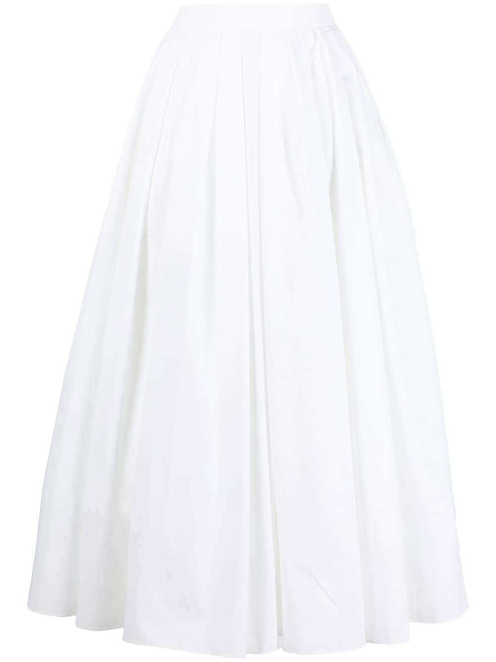 Alexander Mcqueen Drawstrings Gathered Midi Skirt In White