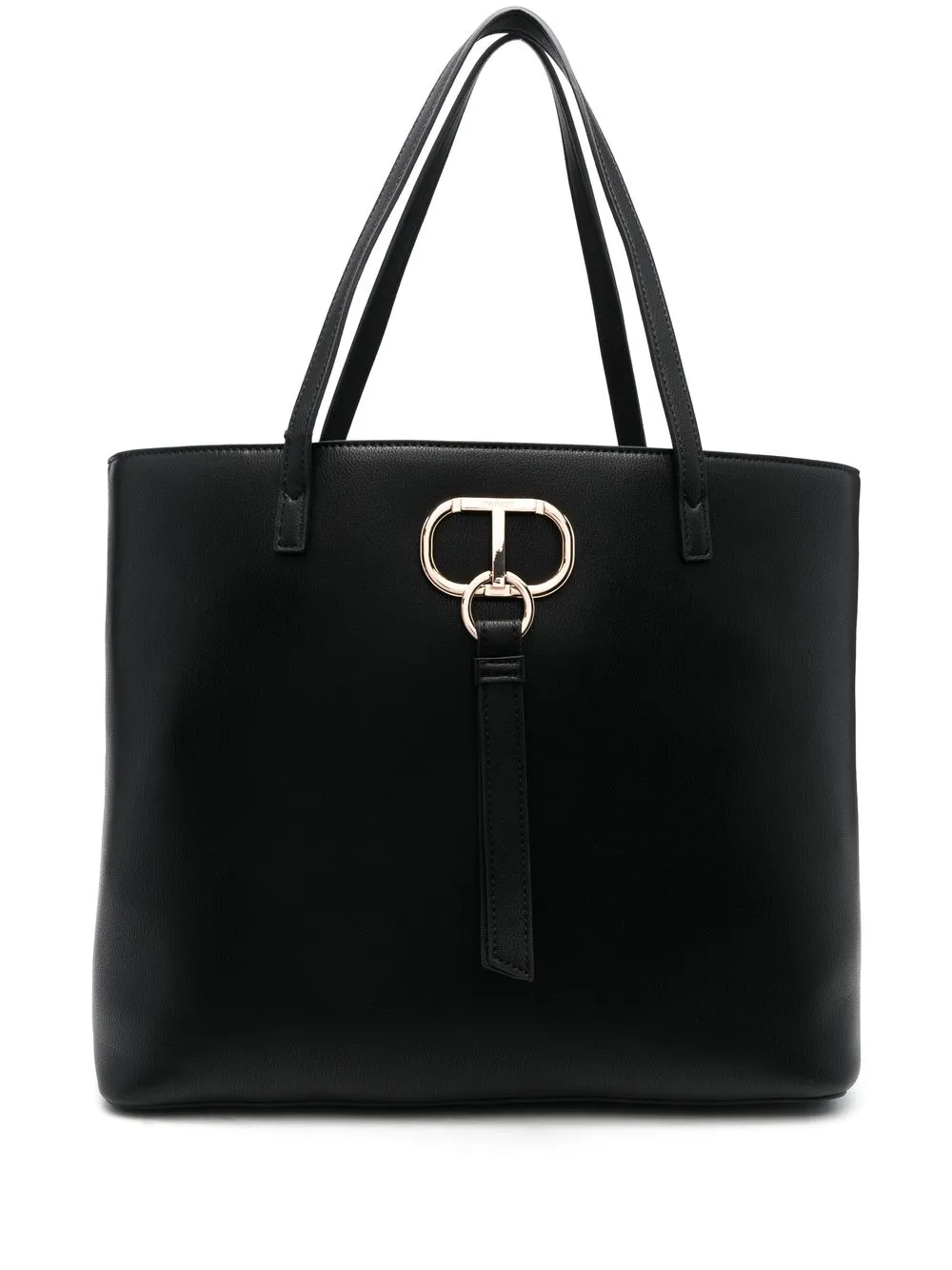 

TWINSET tote con placa del logo - Negro