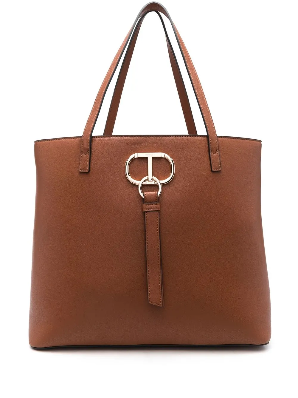 

TWINSET tote con placa del logo - Marrón